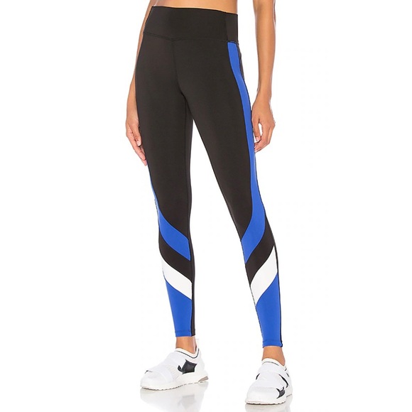 Splits59 Pants - Splits59 Venice Legging in Black Royal & Off White